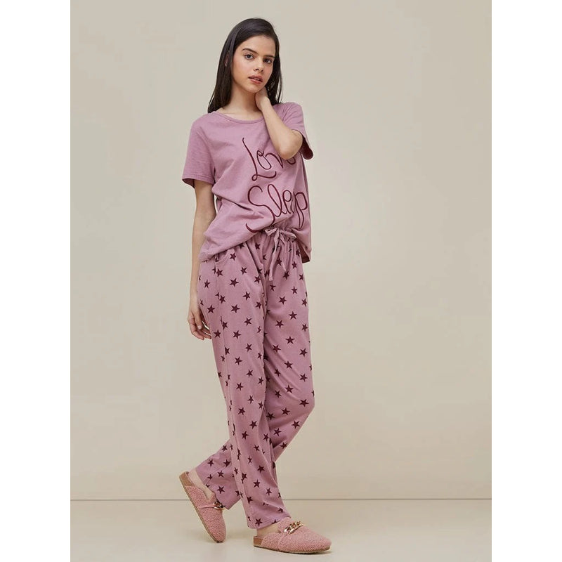 Premium Quality Soft And Comfortable Cotton Love Sleep Printed Jersey Night Wear Set