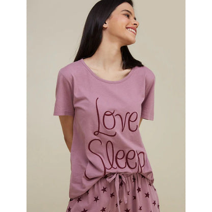 Premium Quality Soft And Comfortable Cotton Love Sleep Printed Jersey Night Wear Set