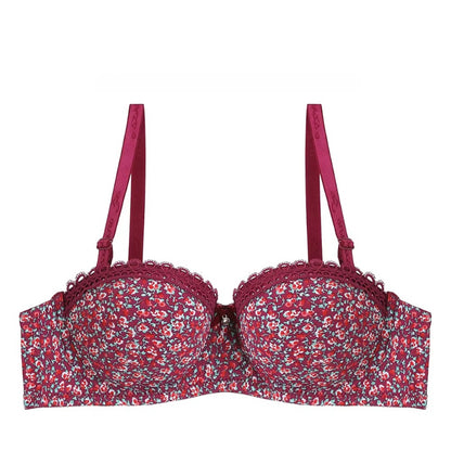 Stylish Floral Delight Adjustable Straps Breathable Padded Push-Up Bra