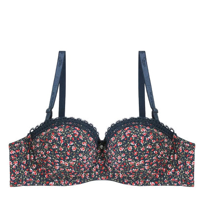 Stylish Floral Delight Adjustable Straps Breathable Padded Push-Up Bra