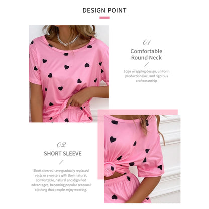 Adorable Soft Pink Nightdress with Playful All-Over Black Heart Prints