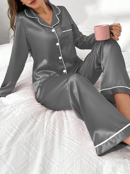 Luxurious Satin Silk Button Down Night Suit for Women Comfortable and Stylish Lounge Wear Sleepwear