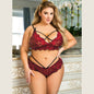 Elegant Two-Tone Floral Lace Lingerie Set with Adjustable Fit and Thong Panties